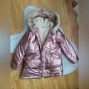 Crewcuts Metallic down puffer parka size 10